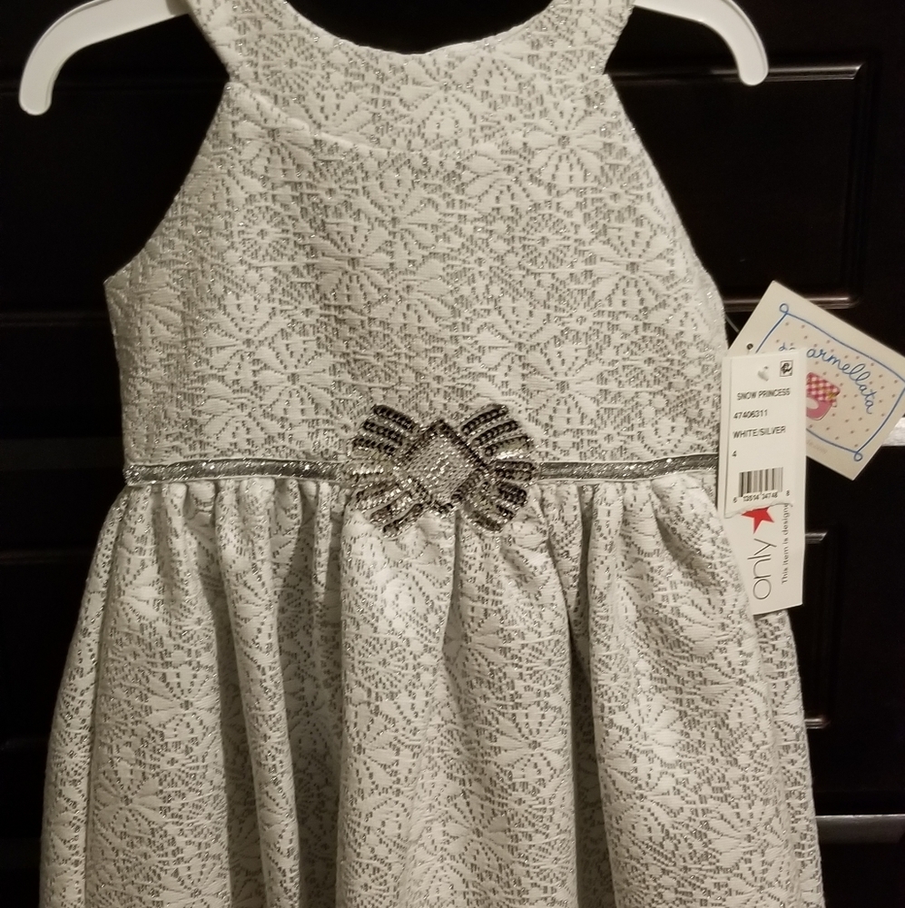 Toddler White/Silver Dress
